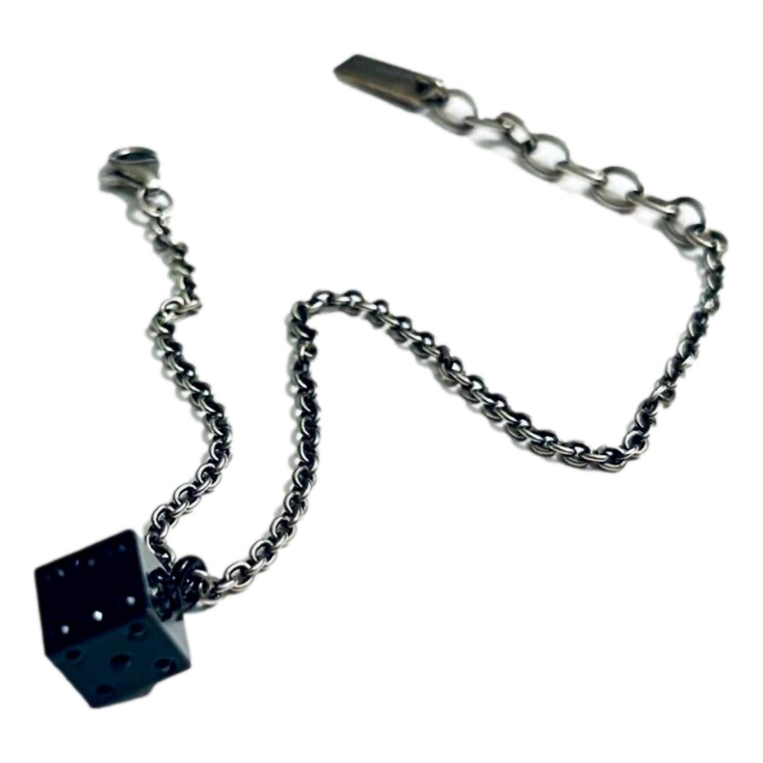 New Saint Laurent Womens Des Toile Viscose Radio Chain Bracelet In SilverBlack 327$